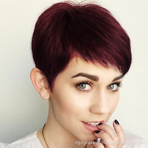 China With Bangs Short Straight Wigs Black Women Bob Cheap Private Label 10A Brazilian 100% Raw Real Extension Human Hair Wigs
